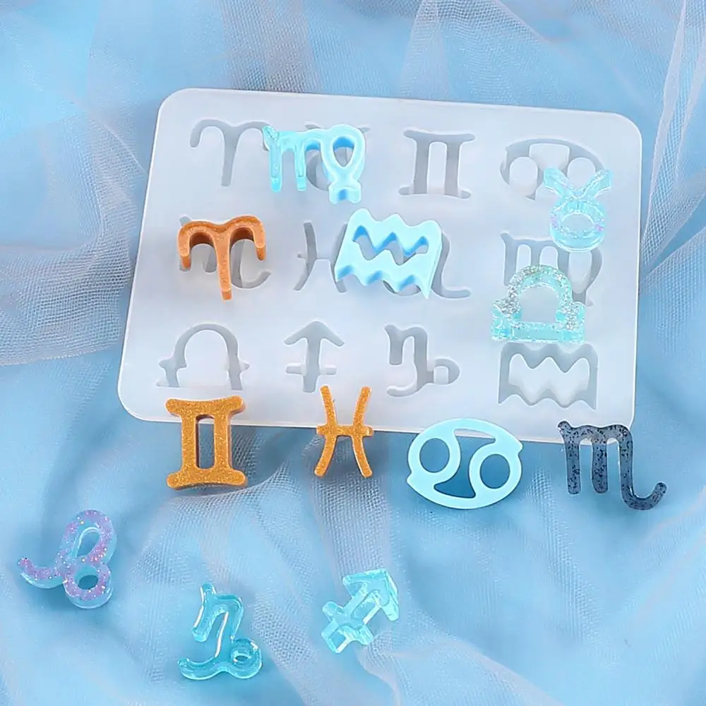 12 Horoscopes Silicone Casting Molds Jewelry Tools For DIY Resin Horoscopes Pendants Keychain Uv Epoxy Art Craft Handmade Making