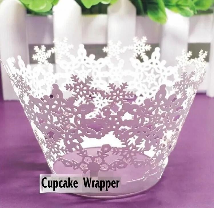 Laser Cut Snowflakes Baking Cupcake Wrapper Cake Liners Decorating Boxes Cup Tools Craft Supplies For Birthday xmas Decoration