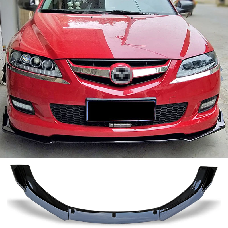 Front Bumper Spoiler Protector Plate Lip Body Kit For Mazda 6 M6 2006 - 2015 Carbon Surface Car Decorative strip Chin Shovel