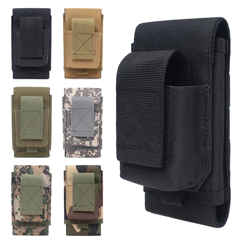 Tactical Molle Mobile Phone Pouch Outdoor Mole Bags Pocket Waist EDC Tool Accessories Bag Vest Package Cell Phone Holder Sack