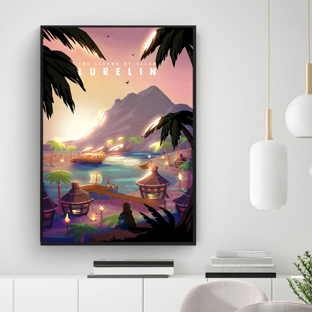 Travel Modern Poster Video Game Canvas Painting Zelda Legend Art Print Natural Botanical Wall Picture For Living Room Home Decor view 4