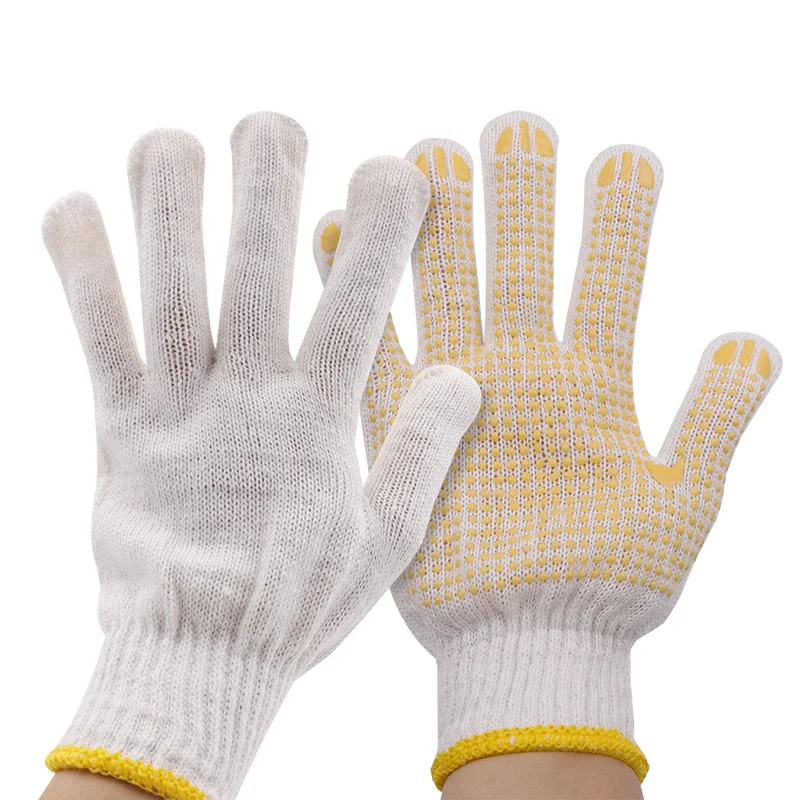 Breathable driving mountaineering non-slip wear-resistant PVC dotted gloves glued protective gloves