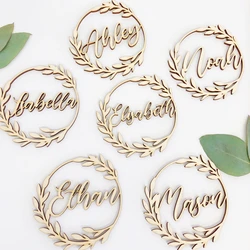 10Pcs Custom Wood Wedding Birthday Place Tags Names Wedding Party Baby Shower Table Decor Personalized Bride Groom Name Sign