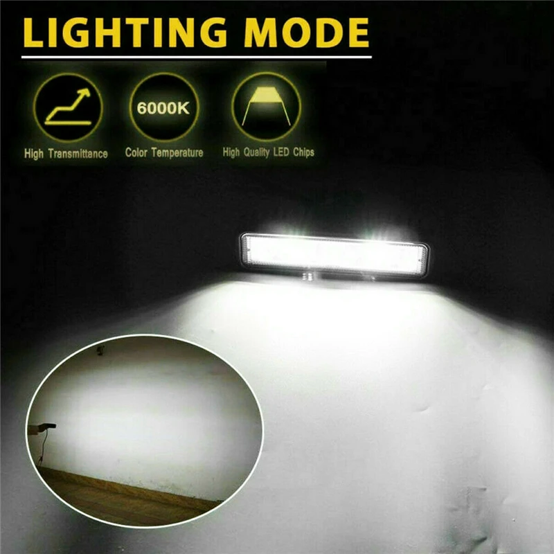 48W 12V LED Work Light Spotlight Car Lamps For Auto Motorcyclel SUV Truck Boat Car Led Beams Work Light Bar Spotlight Flood Lamp