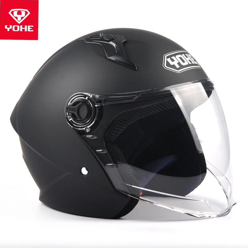 2023 New Fashion YOHE Half Face Motorcycle Helmets Electric Bicycle Motorbike Helmet Made of ABS PC Visor with Transparent Lens