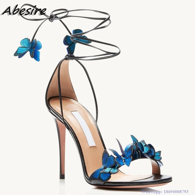 Sandal Green Butterfly High Heels Lace Heels Butterflies Yellow Sandals Butterfly Women s Sandals Aliexpress