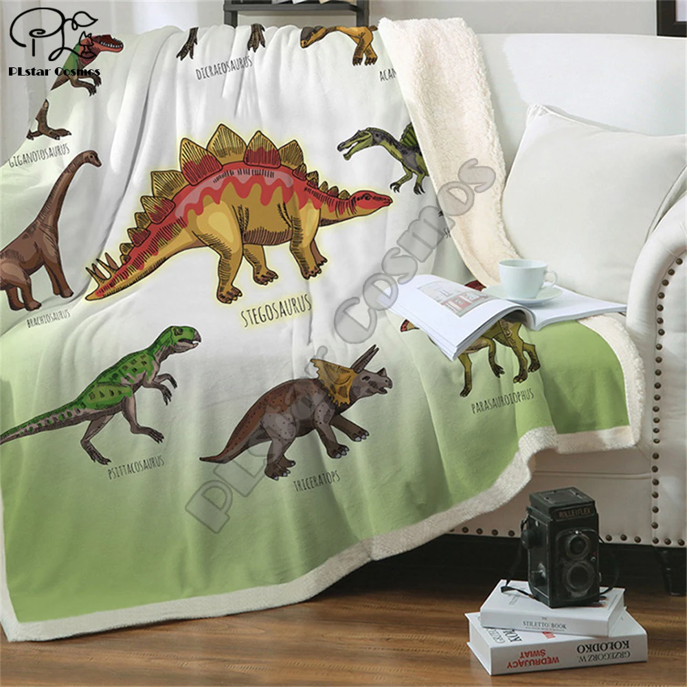 Kids Children Dinosaur Fluffy Cotton warm Blanket Jurassic Cartoon Boys Girl throw blankets for beds Home textile Bedding Outlet