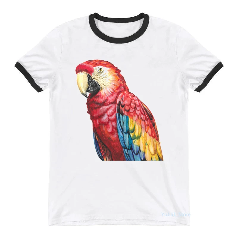 

2024 Hot Sale Tshirt Women Tropical Bird/Parrot/Toco Toucan Print T-Shirt Femme Harajuku Kawaii Clothes Funny T Shirt