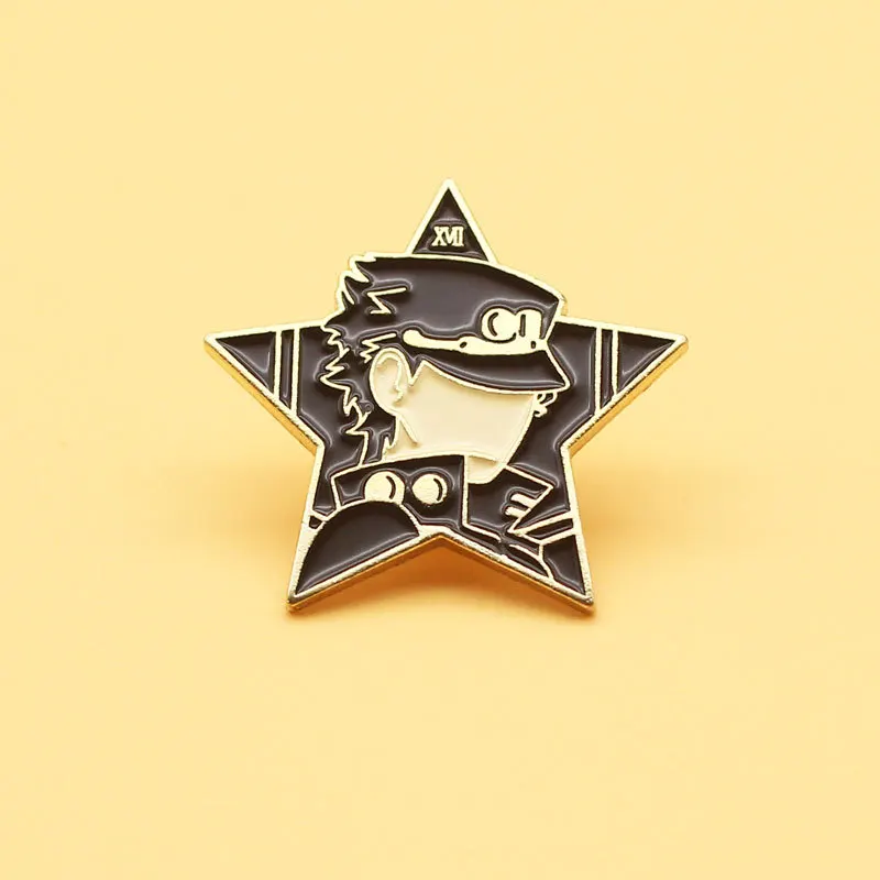 JoJo Bizarre Adventure Stardust Crusaders Enamel Brooch Pin Jeans Jacket Lapel Metal Pins Brooches Badges Exquisite Jewelry