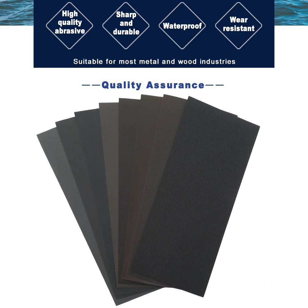 9*3.6 Inch 20 Pcs Sandpaper 320 to 2000 Grit Wet Dry Waterproof Sanding Sheets for Car Wood Metal Plastic Polishing Finishing