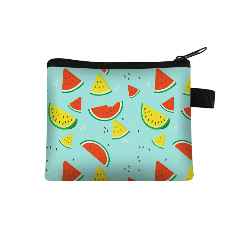 Mask Bag Fruit Watermelon Wallet Portable Card Bag Coin Key Storage Bag Polyester Hand Bag Coin Purse Mini Bag Custom wallet Sac