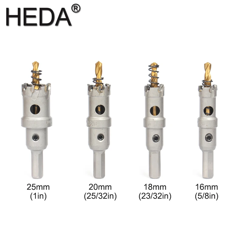 Imagem -05 - Derrubado Buraco Saw Cortador Broca Conjunto para Metal Trabalhando Ferramentas Heda Carboneto de Tungstênio Tct Grosso Aço Inoxidável