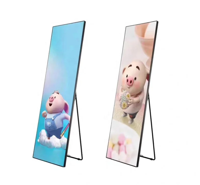 HD Advertising P2 P2.5 P3 Indoor Stand Movable Led Poster Screen Display for Shops Stores