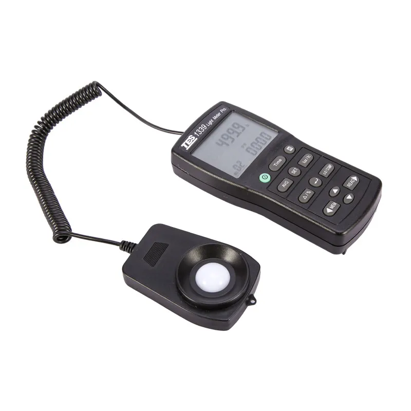 TES-1339 ضوء متر قياس مستويات تتراوح 0.01 إلى 999900 لوكس مضيئة كثافة قياس