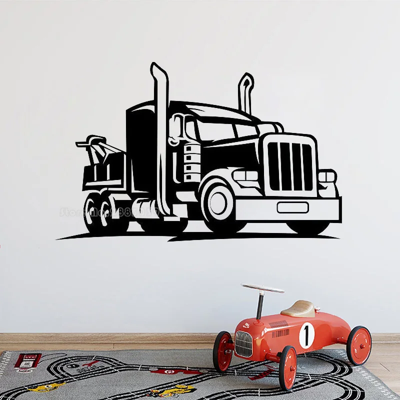 Big Truck Wall Decal Car Vinyl Window Stickers Nursery Kids Boys Bedroom Garage Home Decoration Creative Wallpaper Poster LL2751