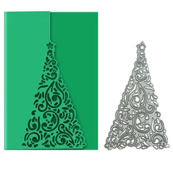 Envelope Cover Metal Cutting Dies Plant Triangle Tree Shape Scrapbooking Christmas Invitation Card  Border Cutter Craft Mold