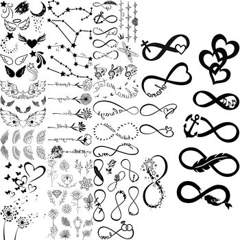 Kleine Unendlichkeit Temporäre Tattoos Für Frauen Männer Engel Flügel Löwenzahn Blume Konstellation Gefälschte Tattoo Aufkleber Arm Körper Tatoos