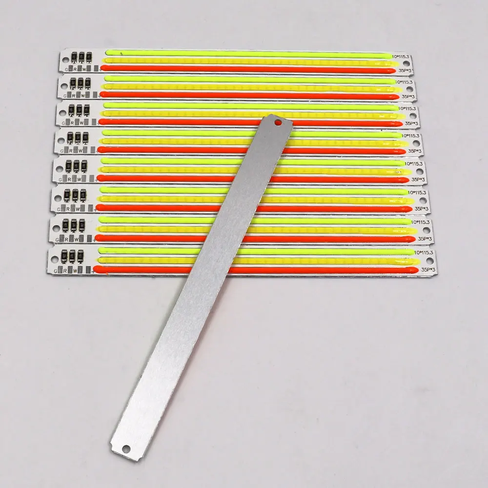 Dropshipping 115x10mm Red Green White 3-color 5V COB Strip LED Light Tricolour Lamp for Face Recognition Decoration Signal Light