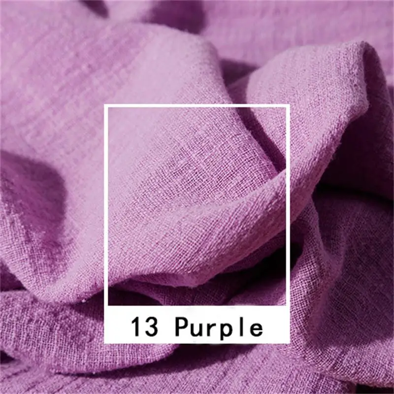 50cmx130cm Cotton Linen Fabric 25 Colors Wrinkle DIY Sewing Fabrics Thin Plain Linen Cloth for Garment Textile DIY Making