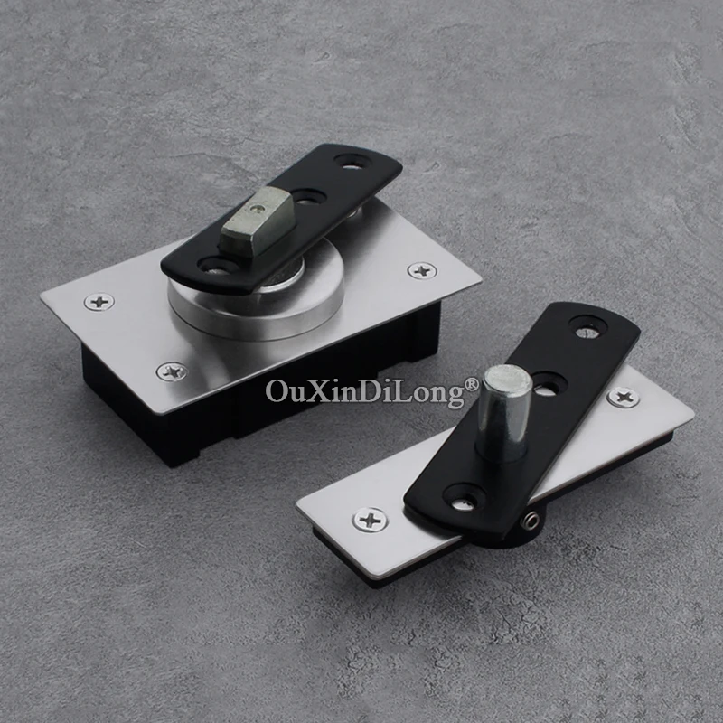 Brand New 1Set Heavy Duty Door Pivot Hinges 360° Rotary Invisible Hidden Door Hinges Door Shaft Install Up and Down