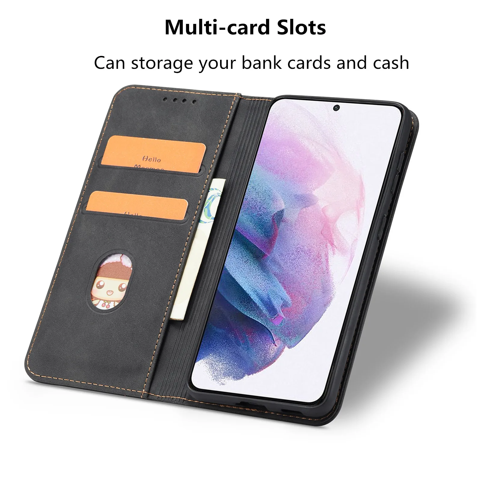 حافظة لهاتف سامسونج جالاكسي S25 S23 S24 S22 S21 S20 FE ULTRA PLUS A54 A53 A52 A33 A34 5G حقائب هاتف جلدية فاخرة