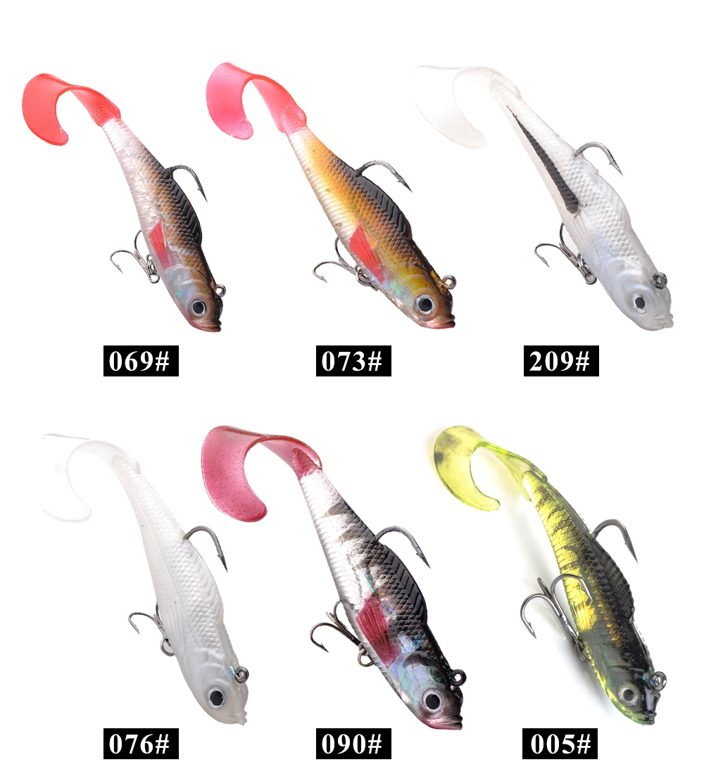 NGB 1 Stück 8/10CM Weichköder mit 3D-Augen Dreifachhaken Weichköder Bass-Köder Dreifachhaken Angelzubehör – Detail 8