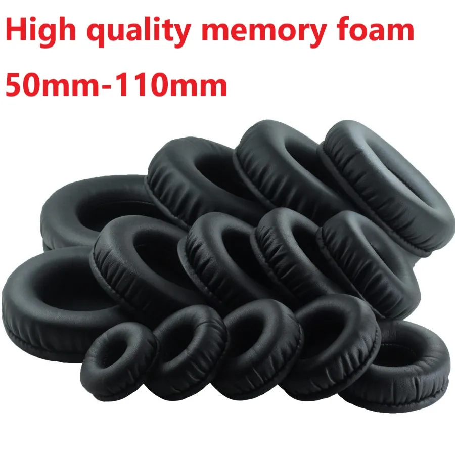 

50mm 110mm replacement earpads headphone general cushion 60mm 70mm 80mm 90mm 100mm round Protein Leather memory foam ear pads