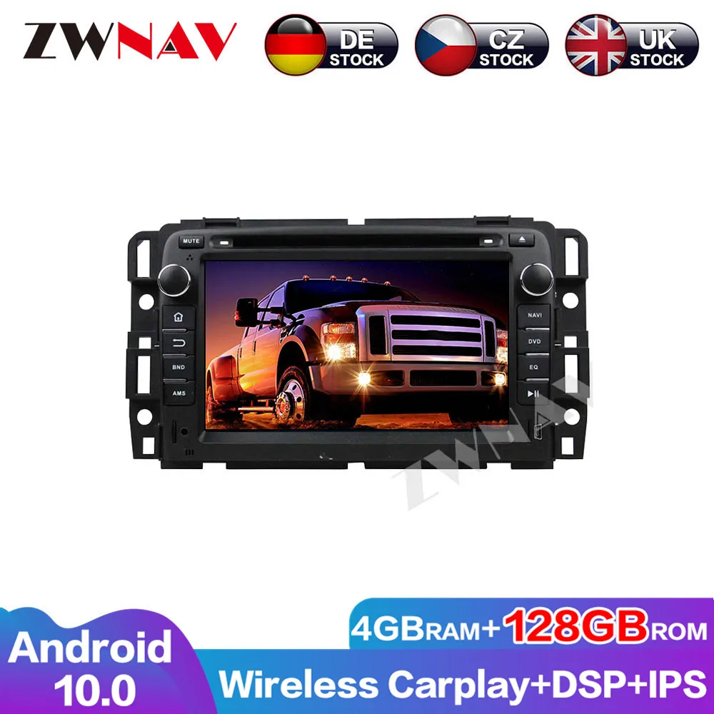 4+128GB  Player For GMC Yukon Tahoe 2007 2008 2009 2010 2011 2012 Android 10.0 screen car GPS Radio Audio stereo Head Unit