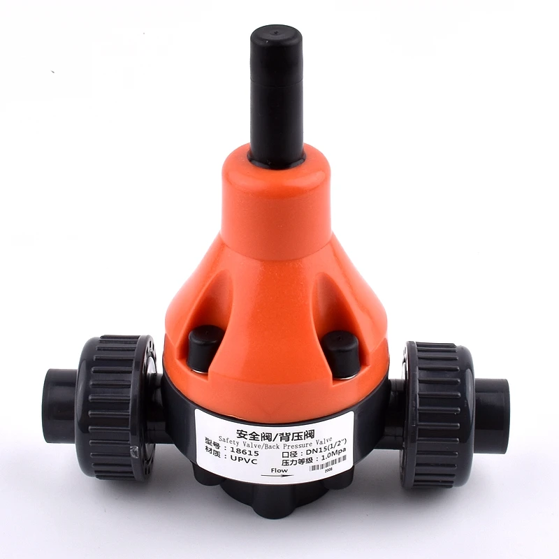 1PC I.D 20~75mm UPVC Back Pressure Valve Relief Valve PVC Plastic Safety Valve Back Pressure Valve Safety Check Valve