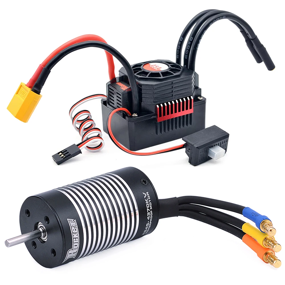 Rocket 2845 Waterproof Brushless Sensorless Motor 3100KV 3800KV 4370KV 5000KV w/45A ESC for Traxxas HSP Road 12428 1/12 RC Car