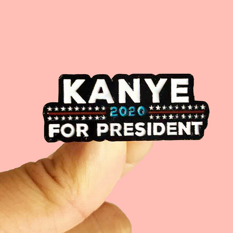 KANYE for President Kanye West for President Enamel Brooch Pins Badge Lapel Pins Alloy Metal Fashion Jewelry Accessories Gifts