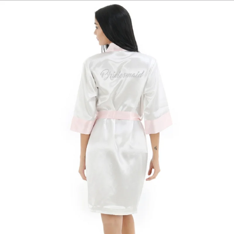 Bridesmaid wedding Short Robe Bath Gown New Womens Kimono Yukata Nightgown Lady Sleepshirts pajama Nightdress S-XXL #4163