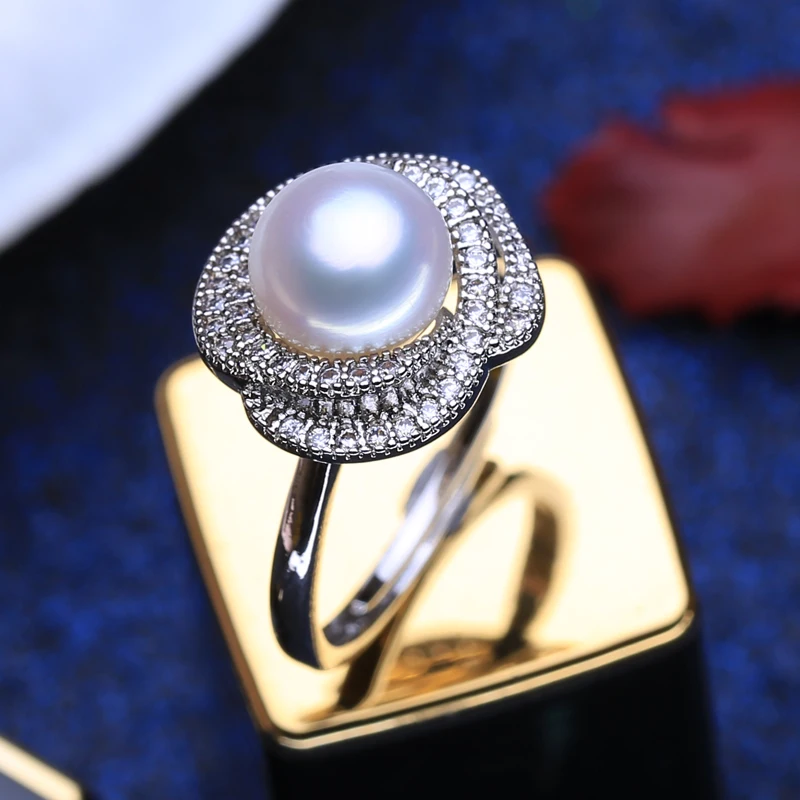FENASY New Natural Freshwater Pearl Rings For Women 925 Sterling Silver Jewelry Party Ring Anniversary Gift