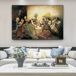 The Last Supper Da Vinci Famous Oil Painting on Canvas Jesus Religious Posters and Prints Wall Picture for Living Room Decor