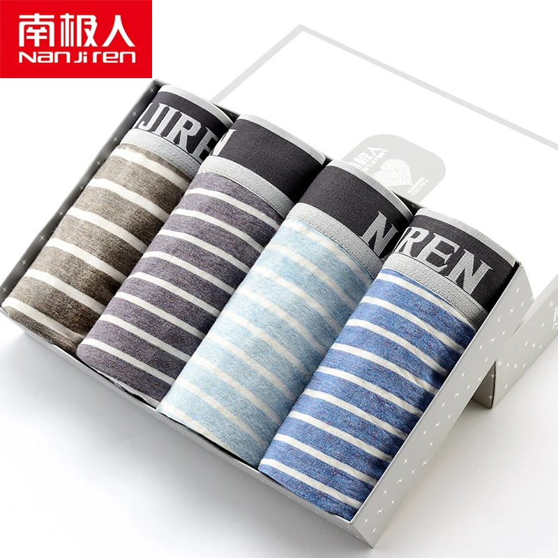 NANJIREN Underwear Panties Mens 4Pcs\\lot Underwear Camouflage Organic Natural Cotton Model Boxers Men Ventilate Plus Size Boxers