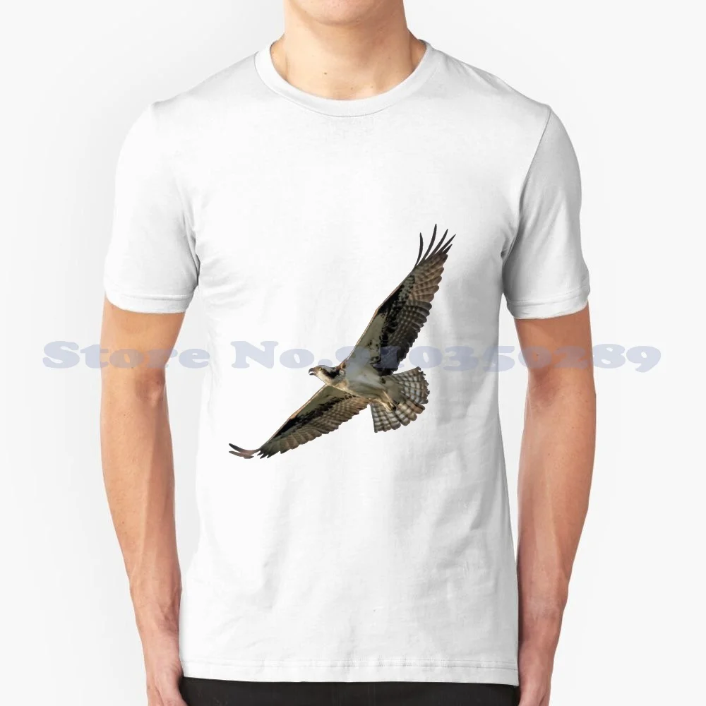 Flying With Wings Spread 100% Cotton T-Shirt Bird Flying Closeup Feathers Rapter Hawk