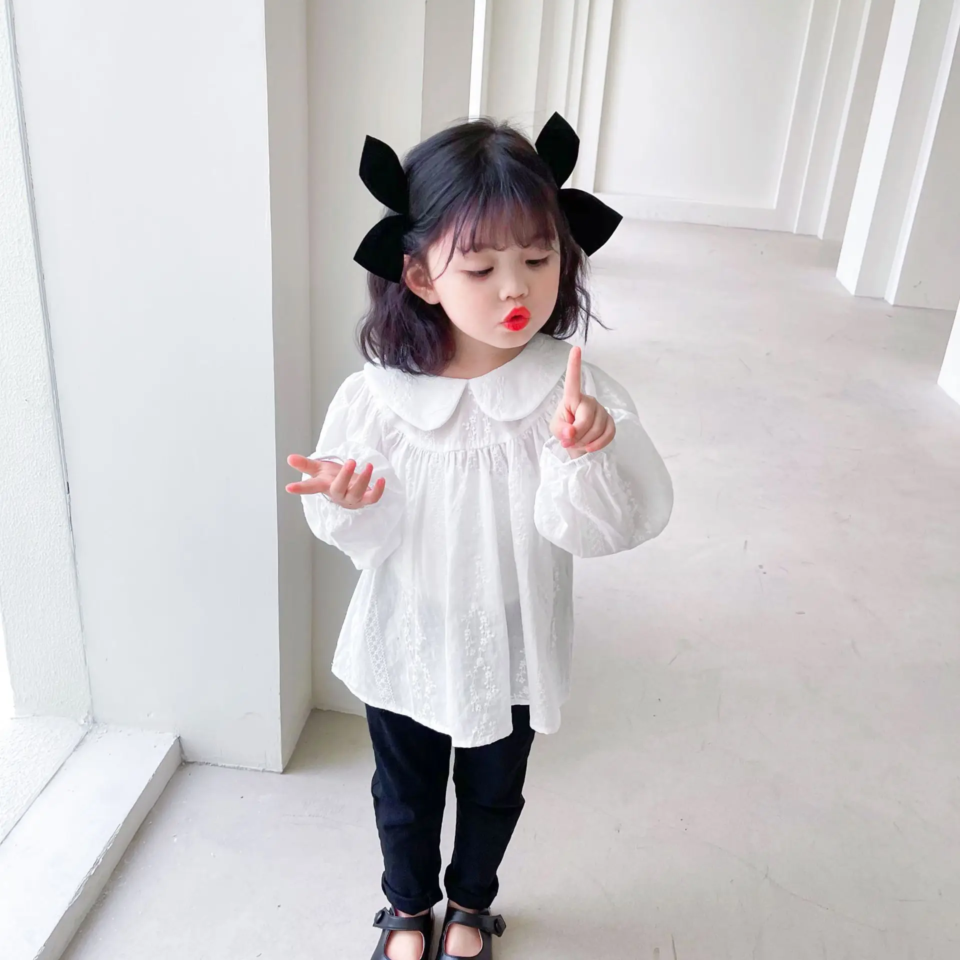 

Pullover Children Clothes Spring Summer Girls Cotton Blouses Shirts Kids Teenagers Costume Ruffle Princess Birthday Party High Q