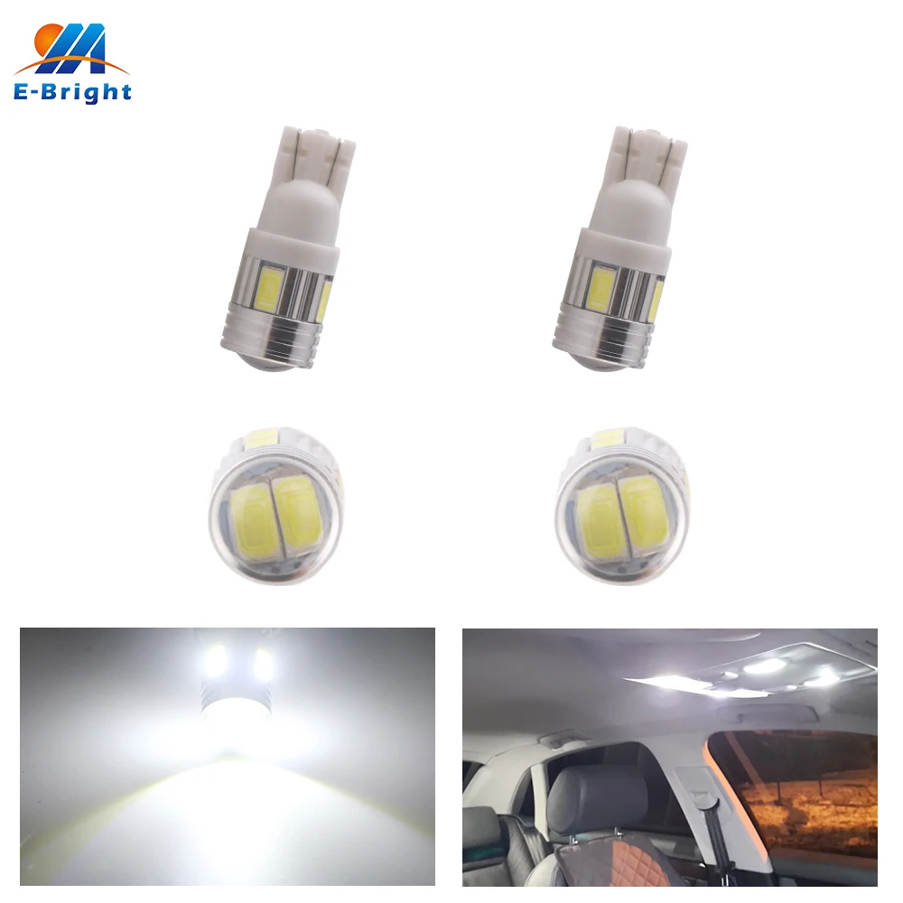 

24V DC W5W 194 T10 5630 10 SMD LED Lens Bulb Car Truck Door Dome Clearance Side Marker Signal License Plate Lights White 2Pcs