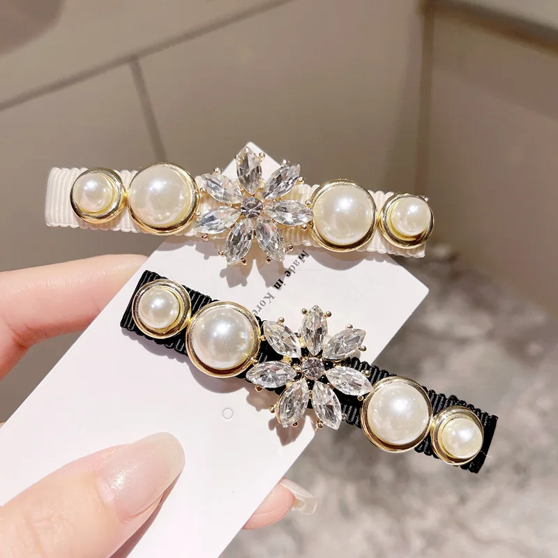 

Fashion Women Rhinestone crystal Barrette hairpin flowers Hair Clips Girls delicate Ponytail Hair Accessories wholesale