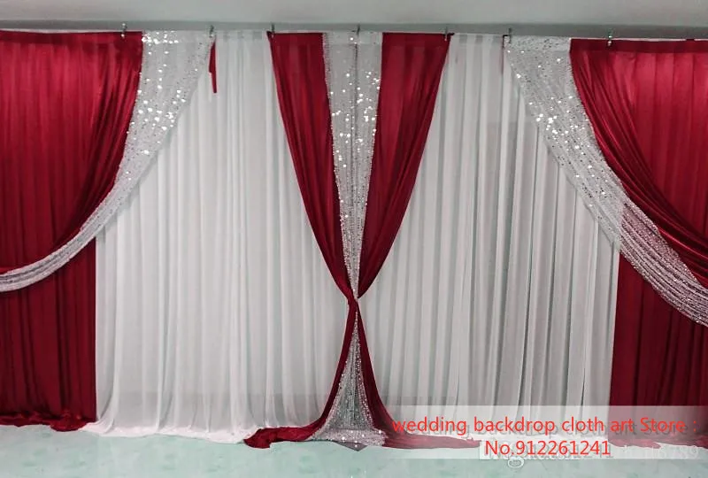 

wedding backdrop with sequins swags church backcloth Party Curtain Celebration 3M*6M Stage wedding Background decoration