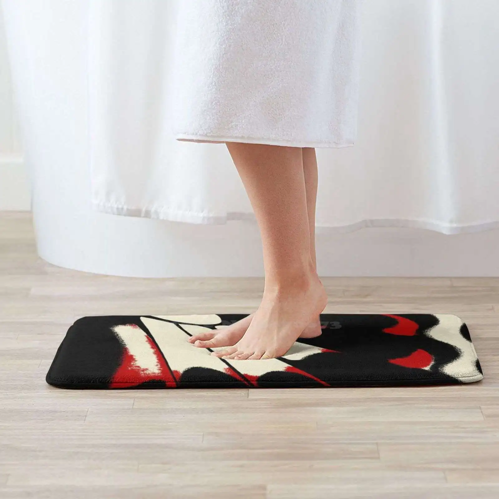 Butterfly Wing - Rumanzovia Soft Cushion Home Carpet Door Mat Car Rug Butterfly Wing Red Black Beautiful Graphic Insect Nature