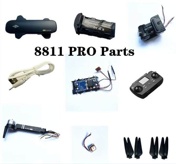 8811PRO 8811 PRO RC drone spare parts main board Geomagnetic module blade Remote control GPS shell Charging line arm camera