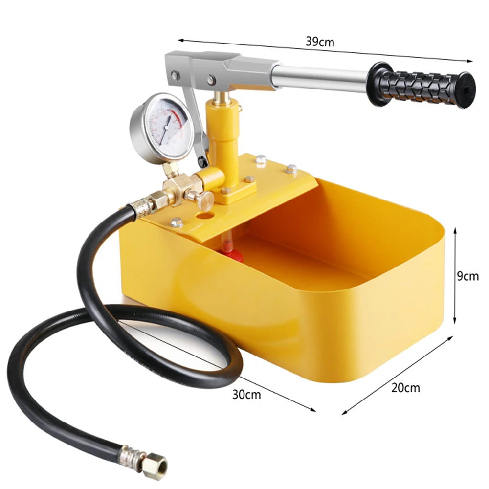 Bomba de prueba de presión Manual, máquina de presión PPR, tubería de agua, presión hidráulica, Detector de fugas de calefacción de suelo