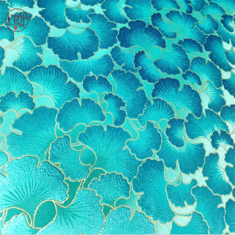 CF1102 Pink/Blue/Grey/Coffee/Goden Ginkgo Biloba Leaves Jacquard Brocade Fabric Jackets Home Textiles Curtain DIY Materials