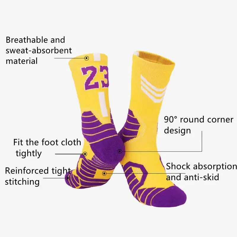 Chaussettes de basket-ball professionnelles pour hommes et enfants, chaussettes de sport coordonnantes, séchage rapide, respirantes, cyclisme en