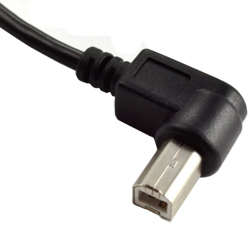 High Speed 25CM M/F USB 2.0 Type B 90 degree Left Right UP Down Angle Male  to Female Right Angle Extension Data Cable 0.25M