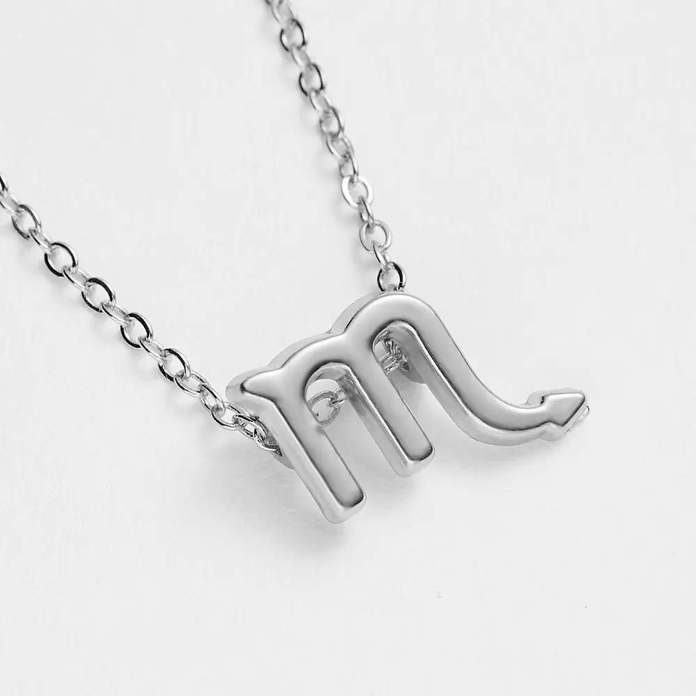 Charm Horoscope Zodiac Sign Pendant Necklaces For Women Choker Necklaces Silver Color 12 Constellation Jewelry Birthday Gifts