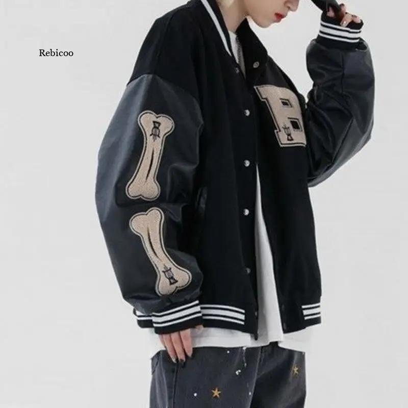 Unisex Jackets Autumn Harajuku Baseball Jacket Women's Coat Baseball Jacket Boyfriend Style Varsity Hiphop Streetwear