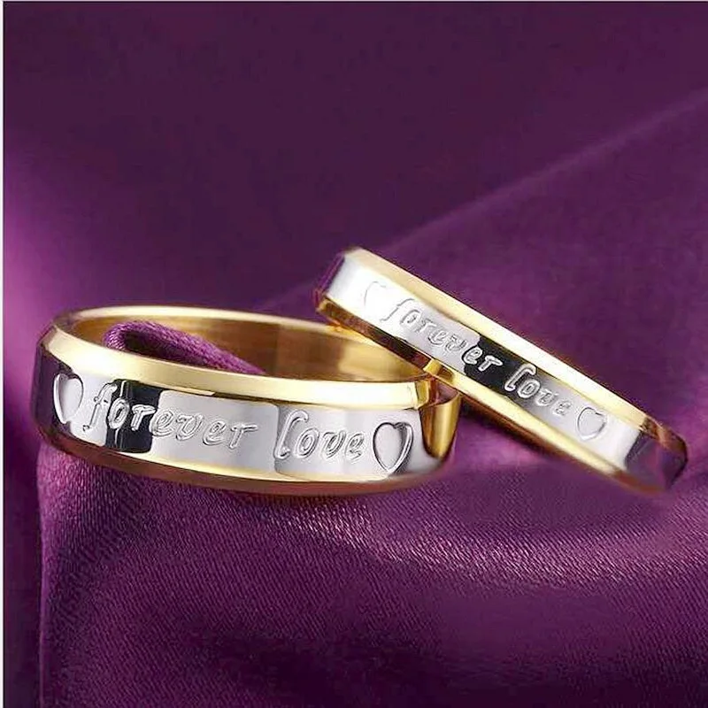 Unisex Men Women Fashion Couple Ring Steel Forever Love