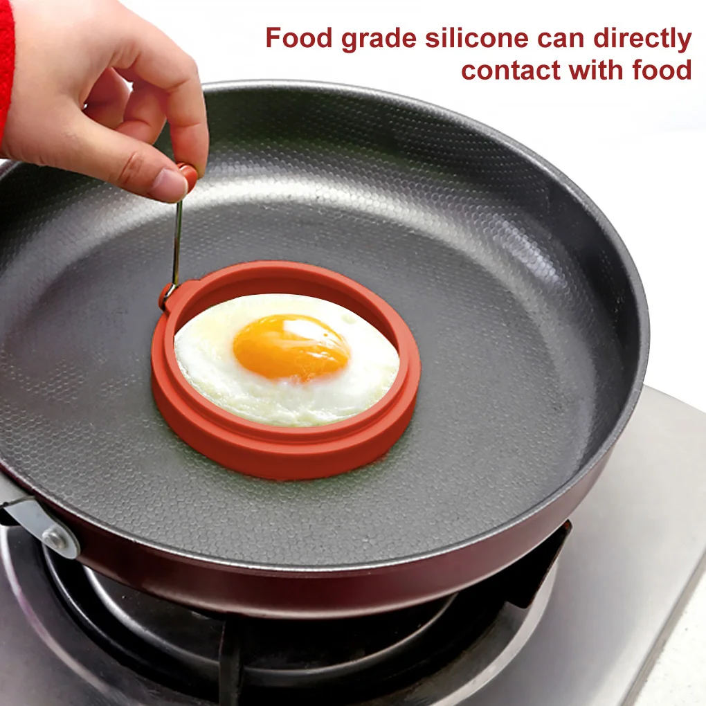 New Silicone Fried Egg Pancake Ring Omelette Fried Egg Round Shaper Eggs Mould for Cooking Breakfast Frying Pan Oven Kitchen